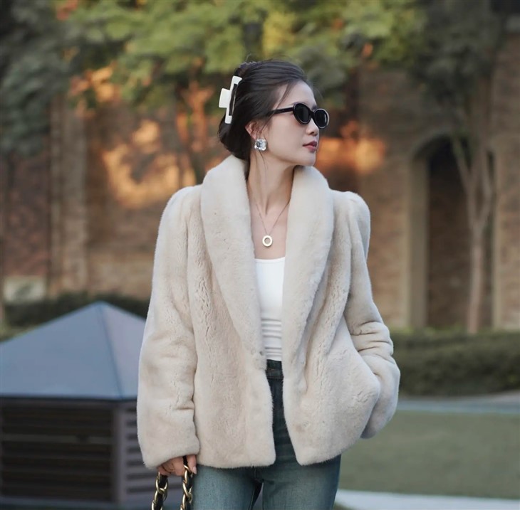 Verklig importerad mink päls vinter avslappnad damjacka