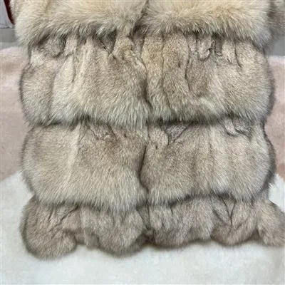 Dekorativ mjuk äkta rävpäls kudde päls kudde